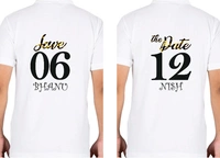 Couple T-shirt- (Love-Save date) - Female- S Male- S, White